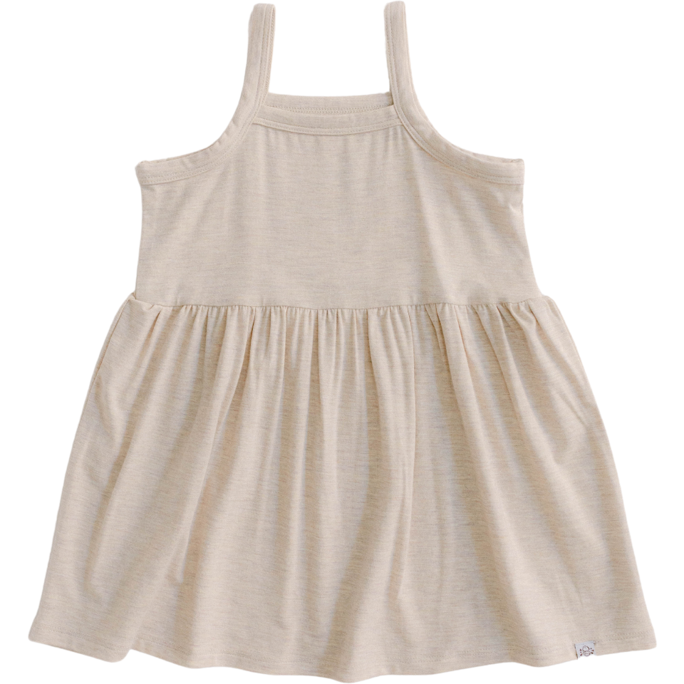The Willow Strappy Dress in Oatmeal – Coconut Pops