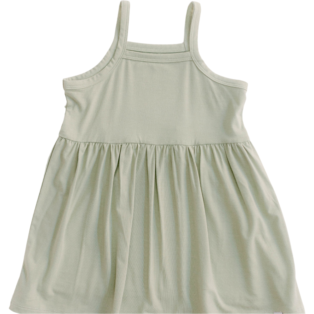 The Willow Strappy Dress in Sage Coconut Pops The Willow Strappy Dress in Sage Coconut Pops
